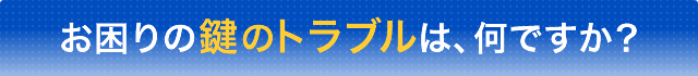 どんな鍵のトラブルでお困りですか